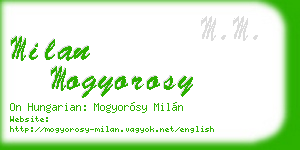 milan mogyorosy business card