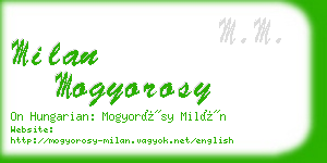 milan mogyorosy business card